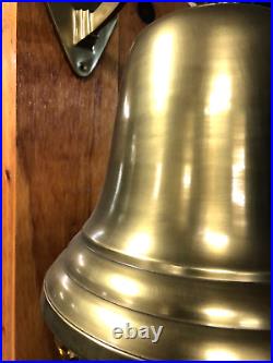 Antique Brass over Cast Aluminum metal Large Nautical Hanging Bell