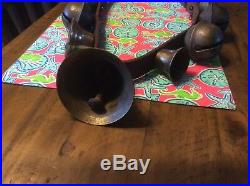 Antique Brass sleigh bells 10 Sleigh Bells & 3 Open Face Bells