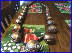 Antique Brass sleigh bells 25 Bells Big Bell Set