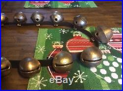 Antique Brass sleigh bells 25 Bells Big Bell Set