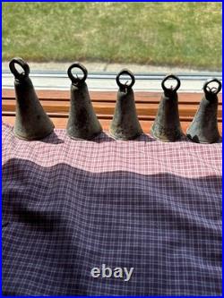 Antique Bronze Bell Collection 9-Piece Barn Find Relic Set