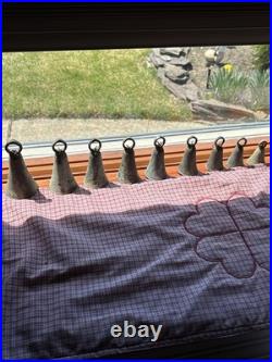 Antique Bronze Bell Collection 9-Piece Barn Find Relic Set