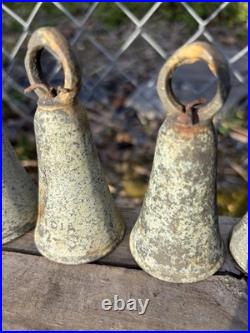 Antique Bronze Bell Collection 9-Piece Barn Find Relic Set