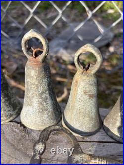 Antique Bronze Bell Collection 9-Piece Barn Find Relic Set