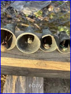 Antique Bronze Bell Collection 9-Piece Barn Find Relic Set