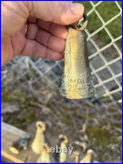 Antique Bronze Bell Collection 9-Piece Barn Find Relic Set