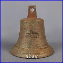 Antique Bronze Bell Dated 1834 Rare Original From The 19th Century