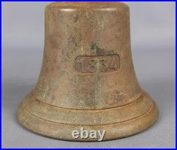 Antique Bronze Bell Dated 1834 Rare Original From The 19th Century