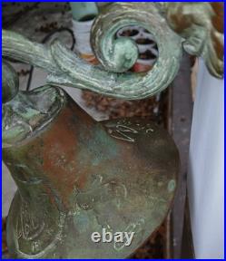 Antique Bronze Bell GROTESQUE LION Mask Engraved Coat Of Arms Celtic Cross ++