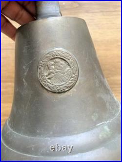 Antique Bronze Bell Marked 1839 with Relief Scene Missing Clapper