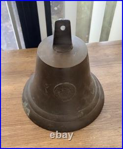 Antique Bronze Bell Marked 1839 with Relief Scene Missing Clapper