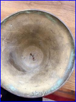 Antique Bronze Bell Marked 1839 with Relief Scene Missing Clapper