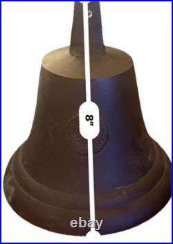 Antique Bronze Bell Marked 1839 with Relief Scene Missing Clapper