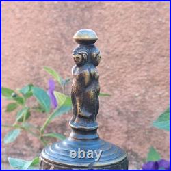 Antique Bronze Bell With Historical Reliefs and Figure 19th Century
