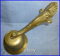 Antique Bronze/Brass Bell, Elaborate 5 T, Hanging Arm is 7.25 Wonderful Tone