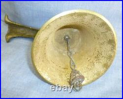 Antique Bronze/Brass Bell, Elaborate 5 T, Hanging Arm is 7.25 Wonderful Tone