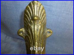 Antique Bronze/Brass Bell, Elaborate 5 T, Hanging Arm is 7.25 Wonderful Tone