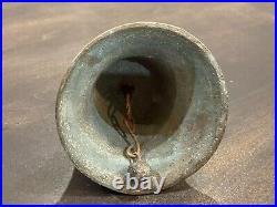 Antique Bronze Hand Bell Mexican Spanish Colonial Mission 1818 Patina 6.75 B123