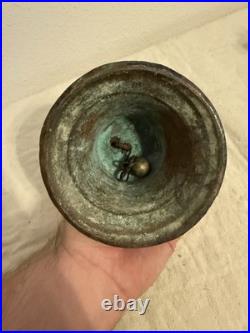 Antique Bronze Spanish Colonial Mission Bell 1888 Catholic Art