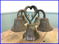 Antique Bronze Spanish Mexico Brass Mission Church 5 Bell Altar