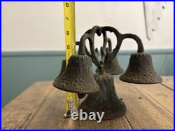 Antique Bronze Spanish Mexico Brass Mission Church 5 Bell Altar