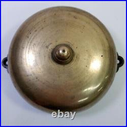 Antique Bronze Wall Alarm Bell Patent 1872 4.75 Hand Strike Gong Cast Iron Base