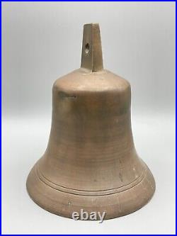 Antique Bronze or Brass Bell Old 3lb School Or Fire truck Bell 7in NICE RING