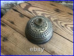 Antique Cast Brass Bell Windup Mechanical Ornate 1800s