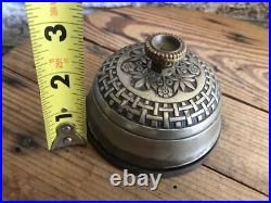Antique Cast Brass Bell Windup Mechanical Ornate 1800s