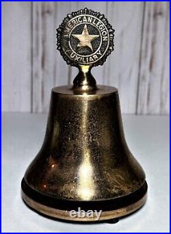 Antique Cast Brass Call To Meeting Bell - American Legion Auxiliary