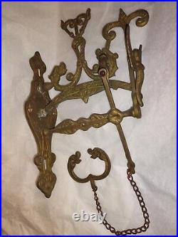 Antique Cast Brass Drawstring Doorbell Monastery Angel Church Bell Pull with Chain