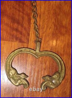 Antique Cast Brass Drawstring Doorbell Monastery Angel Church Bell Pull with Chain