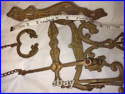 Antique Cast Brass Drawstring Doorbell Monastery Angel Church Bell Pull with Chain