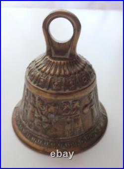 Antique Cast Bronse Brass Metal Mans Hold Head Bell