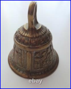 Antique Cast Bronse Brass Metal Mans Hold Head Bell