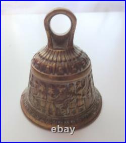 Antique Cast Bronse Brass Metal Mans Hold Head Bell