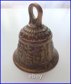 Antique Cast Bronse Brass Metal Mans Hold Head Bell
