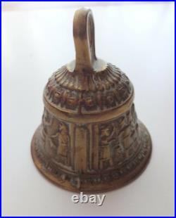 Antique Cast Bronse Brass Metal Mans Hold Head Bell
