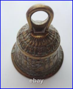Antique Cast Bronse Brass Metal Mans Hold Head Bell