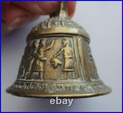 Antique Cast Bronse Brass Metal Mans Hold Head Bell