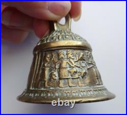 Antique Cast Bronse Brass Metal Mans Hold Head Bell