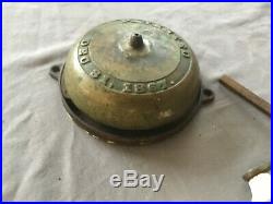 Antique Cast Iron Brass Turn Crank Handle Door Bell Old Victorian Vtg 118-19E