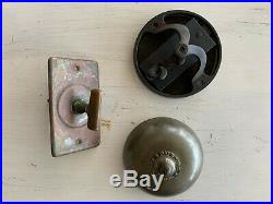 Antique Cast Iron Brass Twist Turn knob Door Bell Pat. 1891 Vtg Ringer 172-20J