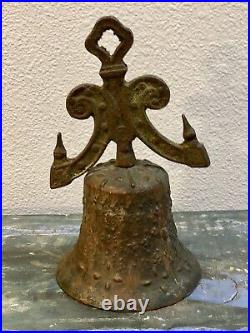 Antique Cast Iron Bronze Mission Bell Spanish Colonial Mexico