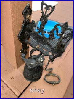 Antique Cast Wrought Iron Bell Monastery Catholic Church Wall Mount Angel
