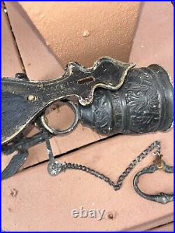Antique Cast Wrought Iron Bell Monastery Catholic Church Wall Mount Angel