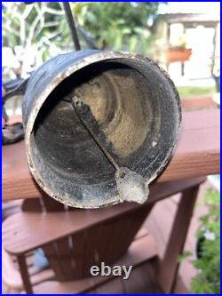 Antique Cast Wrought Iron Bell Monastery Catholic Church Wall Mount Angel