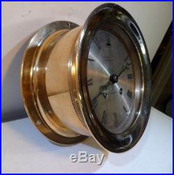 Antique Chelsea Clock Early Brass Ships Bell Clock Circa 1907 Overhauled Running