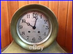 Antique Chelsea Ships Bell Clock withGreat Lakes Maritime History. Rare Large Base