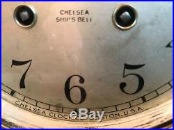 Antique Chelsea Ships Bell Clock withGreat Lakes Maritime History. Rare Large Base